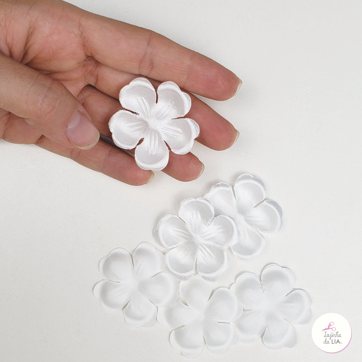 Flor de tecido Papoula I 10 unidades