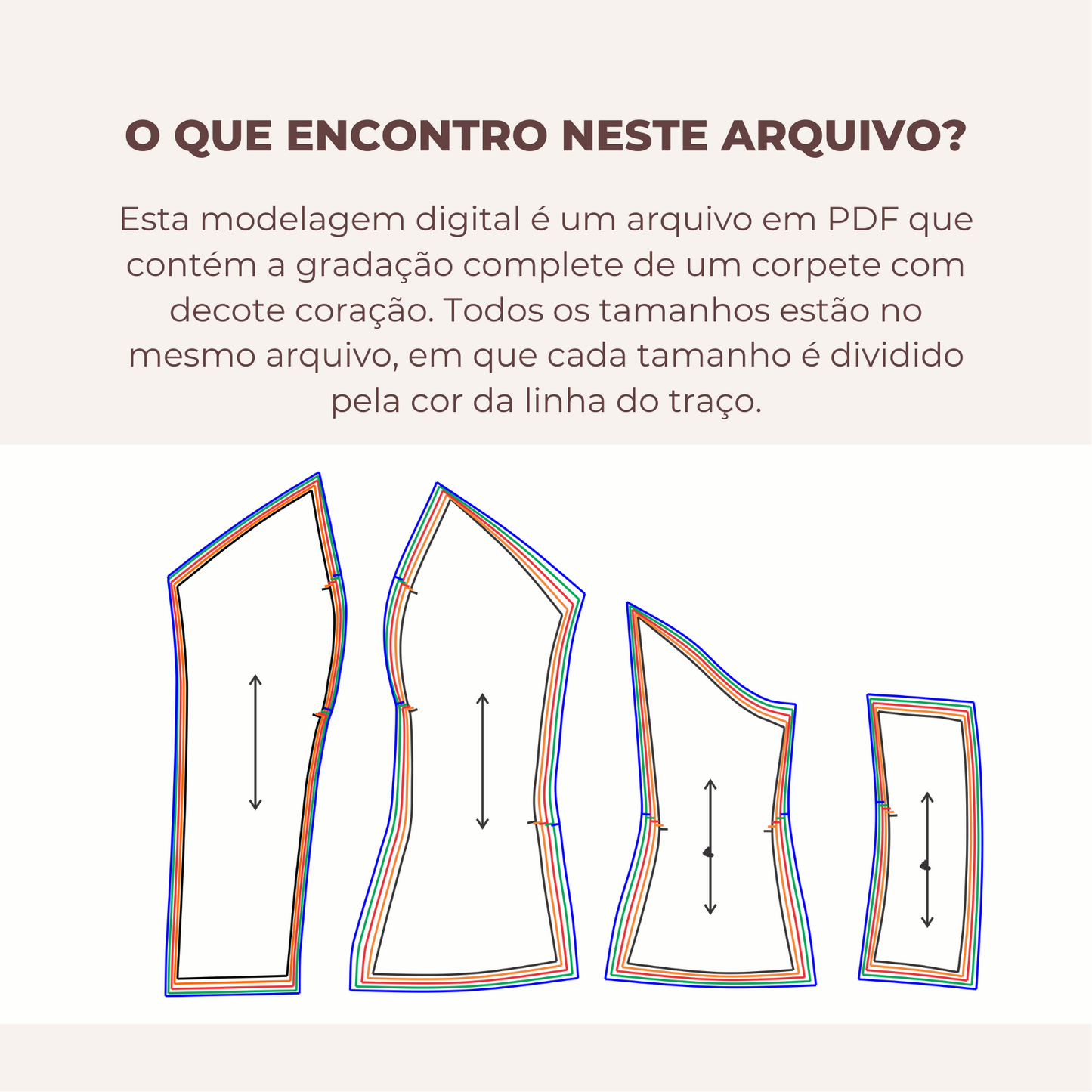 Modelagem Corpete Coração I Tamanhos 40 a 48