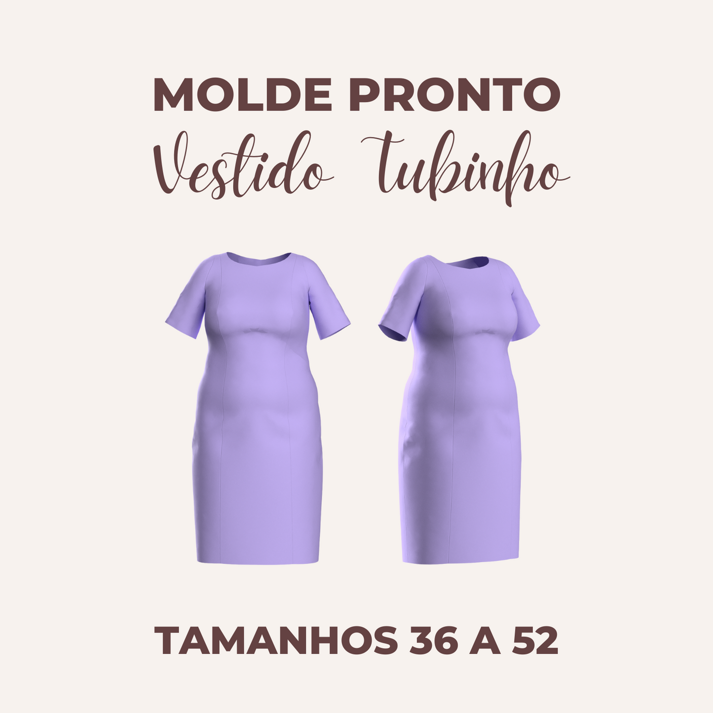 Modelagem Vestido Tubinho I Tamanhos 36 a 52